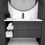 Kniven_100cm 2cm Single bowl_Carrara Gold