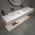 Kniven_160cm 15 cm Double bowl_Calcatta royal scaled