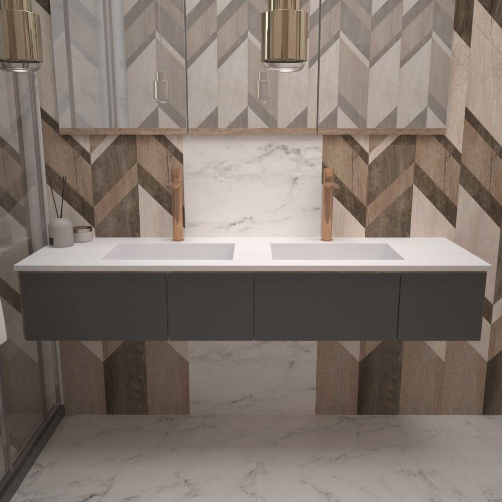 Kniven_160cm 2 cm Double bowl_Miami White