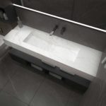 Laven_160cmX15cm Single bowl_Carrara Gold