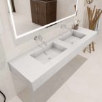 Monin_160cm 15cm Double bowl_Monin_Frosty Statuario