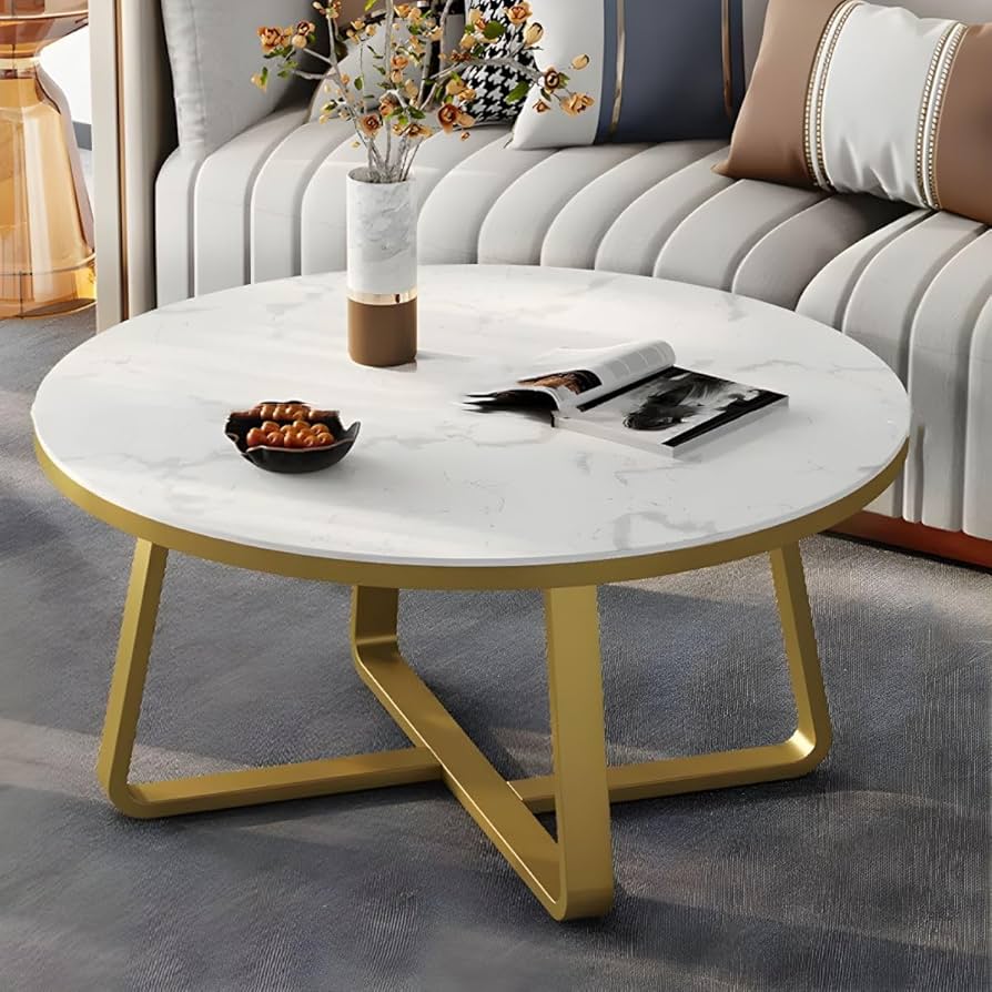 Sofabord rund i kvartskompositt